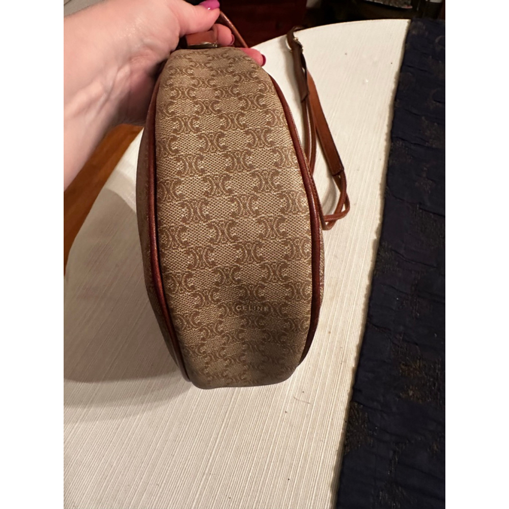 Celine Brown Beige Monogram Macadam Heart-Shaped Shoulder Bag - Picture 15 of 16